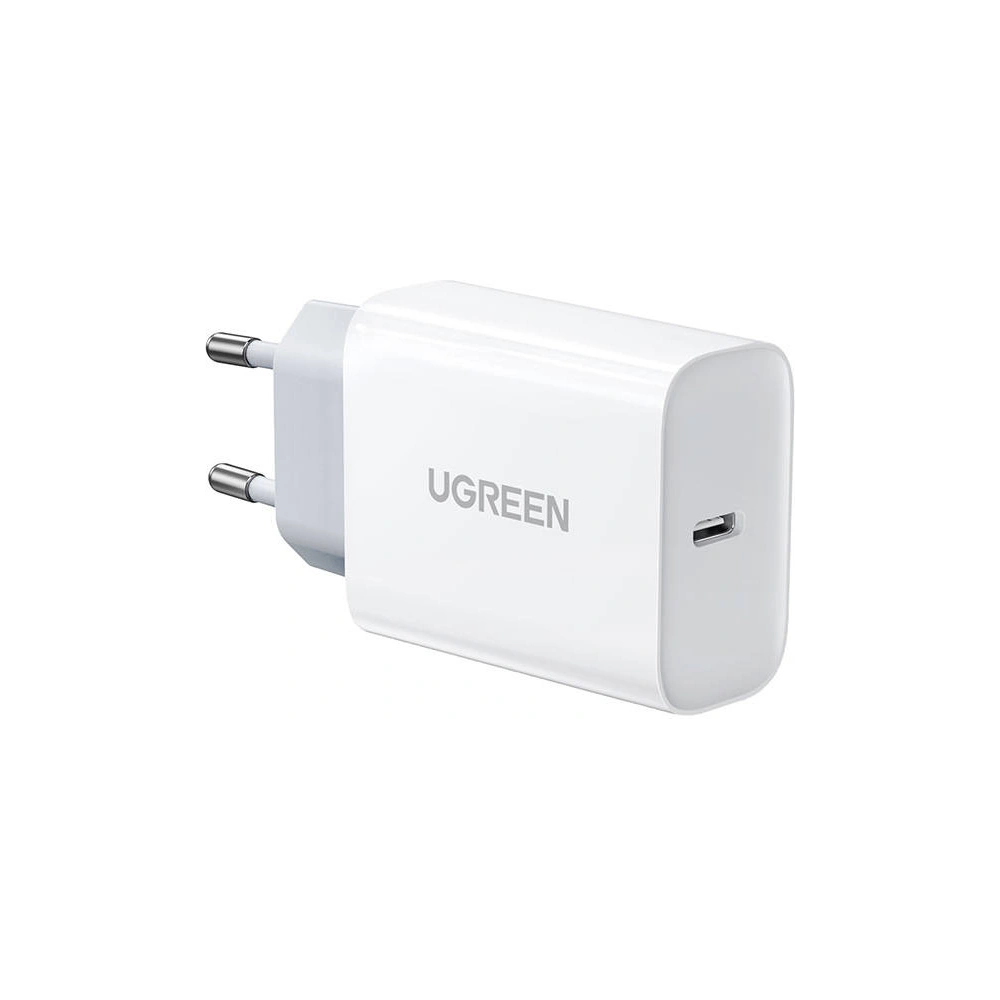 Ładowarka sieciowa UGREEN USB-C, 30W + kabel USB-C (biała)