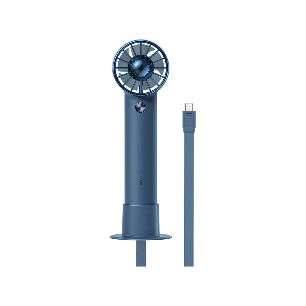 Przenośny wentylator ręczny Baseus Flyer Turbine + kabel USB-C (niebieski)