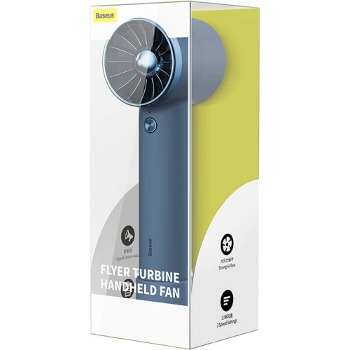 Kup Přenosný ruční ventilátor Baseus Flyer Turbine + USB-C kabel (modrý) - BSU3262BLU - {ean13} - Sklep Home Screen