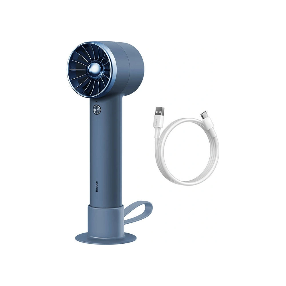 Przenośny wentylator ręczny Baseus Flyer Turbine + kabel USB-C (niebieski)