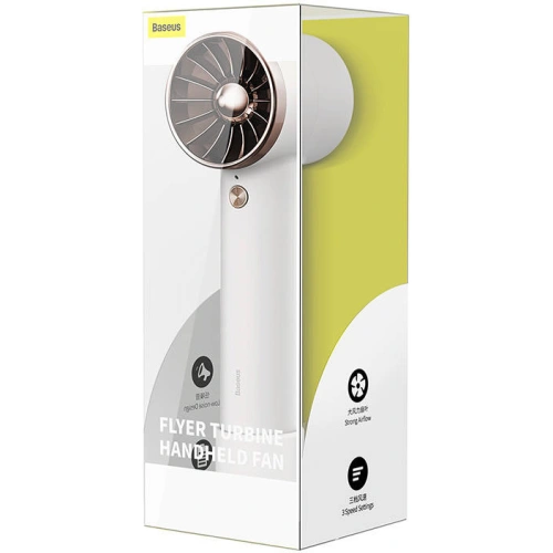 Kup Přenosný ruční ventilátor Baseus Flyer Turbine + USB-C kabel (bílý) - BSU3263WHT - {ean13} - Sklep Home Screen