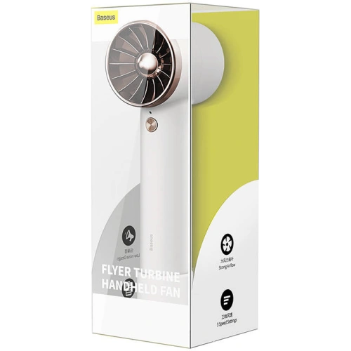 Buy Baseus Flyer Turbine Handheld Fan + Lightning cable (white) - BSU3264WHT - {ean13} - Home Screen Store Europe