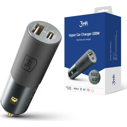 Kup Auto nabíječka 3MK HyperCar Charger 100W Power Delivery USB-A + USB-C - 3MK3754 - {ean13} - Sklep Home Screen