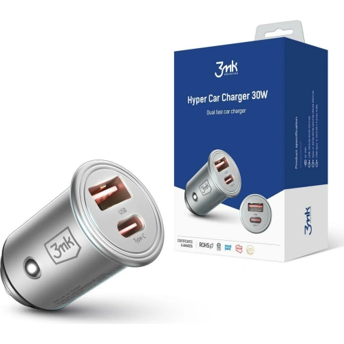 Kup Încărcător auto 3MK HyperCar Charger 30W Power Delivery USB-A + USB-C - 3MK3755 - {ean13} - Sklep Home Screen