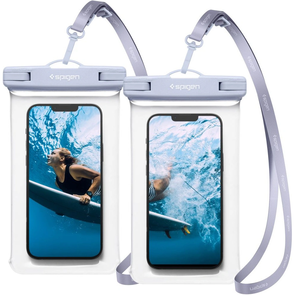 Spigen A601 Universal Waterproof Case Aqua Blue [2 PACK]
