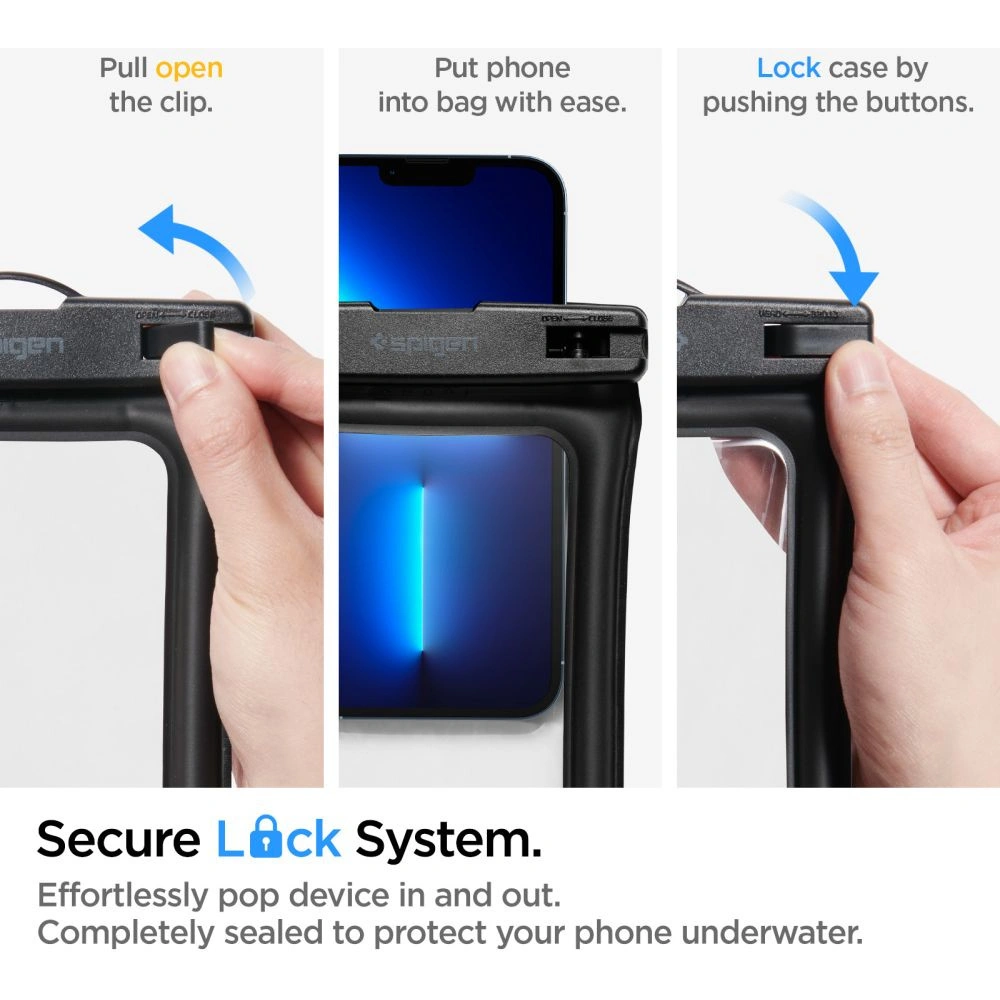 Uniwersalne wodoszczelne etui Spigen A610 Universal Waterproof Float Case Black [2 PACK]