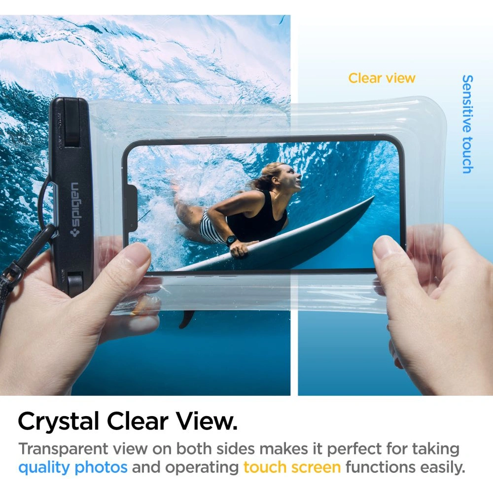 Uniwersalne wodoszczelne etui Spigen A610 Universal Waterproof Float Case Crystal Clear [2 PACK]
