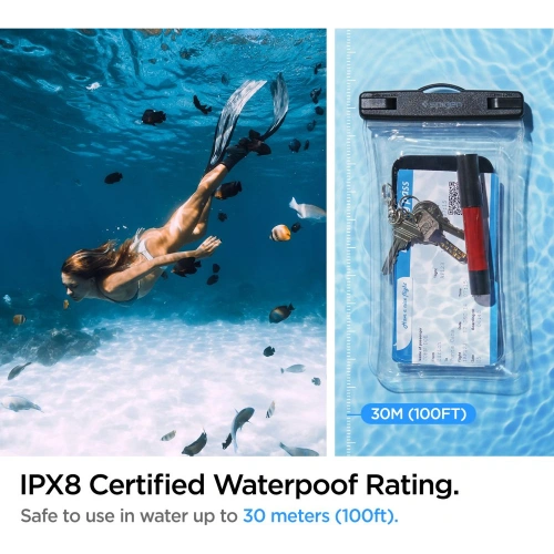 Buy Spigen A610 Universal Waterproof Float Case Crystal Clear [2 PACK] - SPN2267CL - {ean13} - Home Screen Store Europe