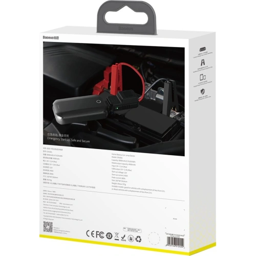 Kup Urządzenie rozruchowe booster Baseus Power Starter Jump Starter Powerbank 8000mAh 12V 800A biały - BSU3270WHT - {ean13} - Sklep Home Screen
