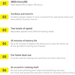 Bezprzewodowa elektryczna maszyna polerska Baseus 30W 4000mAh czarna
