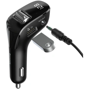 Kup Transmiter FM Baseus F40 Bluetooth port AUX ładowarka samochodowa 2x USB 15W 2A czarny - BSU3273BLK - {ean13} - Sklep Home Screen
