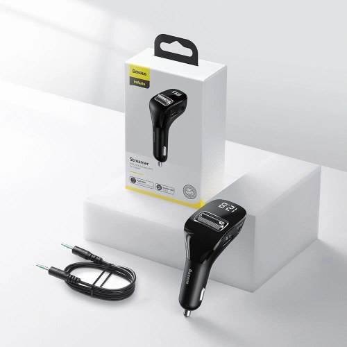 Kup FM-Transmitter Baseus F40 Bluetooth AUX-Port Auto-Ladegerät 2x USB 15W 2A schwarz - BSU3273BLK - {ean13} - Sklep Home Screen