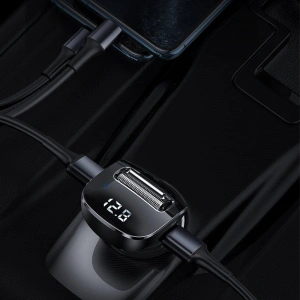 Kup Transmiter FM Baseus F40 Bluetooth port AUX ładowarka samochodowa 2x USB 15W 2A czarny - BSU3273BLK - {ean13} - Sklep Home Screen