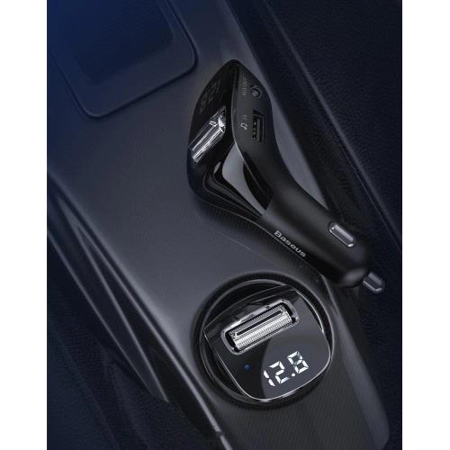 Kup FM-Transmitter Baseus F40 Bluetooth AUX-Port Auto-Ladegerät 2x USB 15W 2A schwarz - BSU3273BLK - {ean13} - Sklep Home Screen