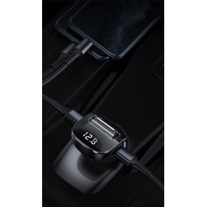 Kup Transmiter FM Baseus F40 Bluetooth port AUX ładowarka samochodowa 2x USB 15W 2A czarny - BSU3273BLK - {ean13} - Sklep Home Screen