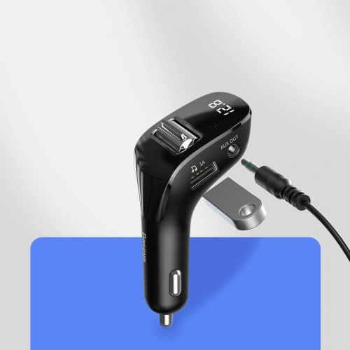 Kup FM-Transmitter Baseus F40 Bluetooth AUX-Port Auto-Ladegerät 2x USB 15W 2A schwarz - BSU3273BLK - {ean13} - Sklep Home Screen
