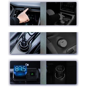 Kup Transmiter FM Baseus S-16 Bluetooth 5.0 2x USB ładowarka samochodowa AUX MP3 TF micro SD 3,1 A czarny - BSU3274BLK - {ean13} - Sklep Home Screen