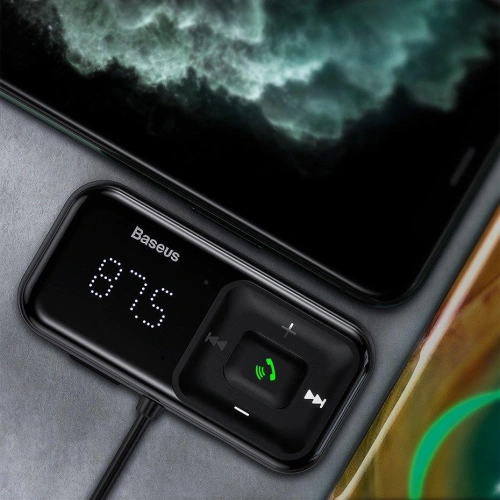 Kup FM-Transmitter Baseus S-16 Bluetooth 5.0 2x USB Autoladegerät AUX MP3 TF micro SD 3,1 A schwarz - BSU3274BLK - {ean13} - Sklep Home Screen