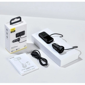 Kup Transmiter FM Baseus S-16 Bluetooth 5.0 2x USB ładowarka samochodowa AUX MP3 TF micro SD 3,1 A czarny - BSU3274BLK - {ean13} - Sklep Home Screen