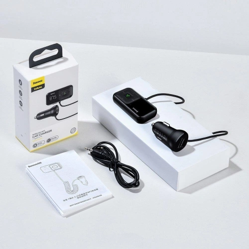 Kup FM-Transmitter Baseus S-16 Bluetooth 5.0 2x USB Autoladegerät AUX MP3 TF micro SD 3,1 A schwarz - BSU3274BLK - {ean13} - Sklep Home Screen