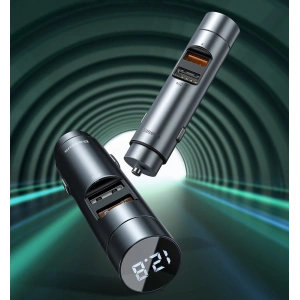 Kup Transmiter FM Baseus Bluetooth 5.0 ładowarka samochodowa 2x USB 3 A 18 W PPS Quick Charge 3.0 AFC FCP grafitowy - BSU3275GPH - {ean13} - Sklep Home Screen