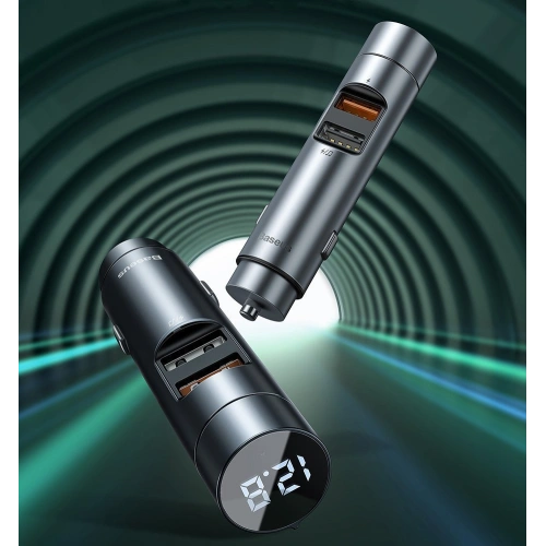 Kup Transmiter FM Baseus Bluetooth 5.0 ładowarka samochodowa 2x USB 3 A 18 W PPS Quick Charge 3.0 AFC FCP grafitowy - BSU3275GPH - {ean13} - Sklep Home Screen