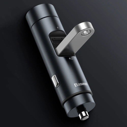 Buy Baseus FM Transmiter Bluetooth 5.0 car charger 2x USB 3 A 18 W PPS Quick Charge 3.0 AFC FCP graphite - BSU3275GPH - {ean13} - Home Screen Store Europe