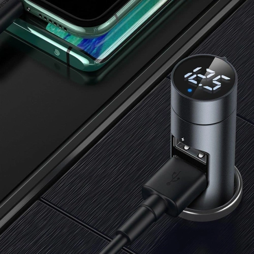 Buy Baseus FM Transmiter Bluetooth 5.0 car charger 2x USB 3 A 18 W PPS Quick Charge 3.0 AFC FCP graphite - BSU3275GPH - {ean13} - Home Screen Store Europe
