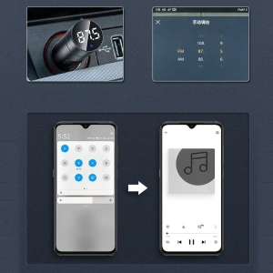 Kup Transmiter FM Baseus Bluetooth 5.0 ładowarka samochodowa 2x USB 3 A 18 W PPS Quick Charge 3.0 AFC FCP grafitowy - BSU3275GPH - {ean13} - Sklep Home Screen