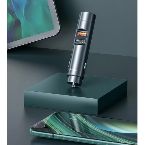 Kup FM-Transmitter Baseus Bluetooth 5.0 Auto-Ladegerät 2x USB 3 A 18 W PPS Quick Charge 3.0 AFC FCP graphit - BSU3275GPH - {ean13} - Sklep Home Screen