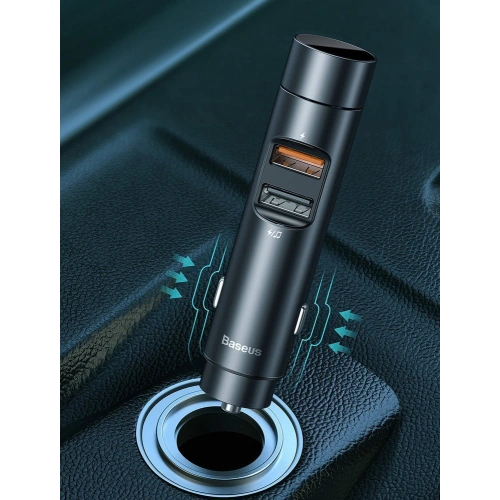 Buy Baseus FM Transmiter Bluetooth 5.0 car charger 2x USB 3 A 18 W PPS Quick Charge 3.0 AFC FCP graphite - BSU3275GPH - {ean13} - Home Screen Store Europe