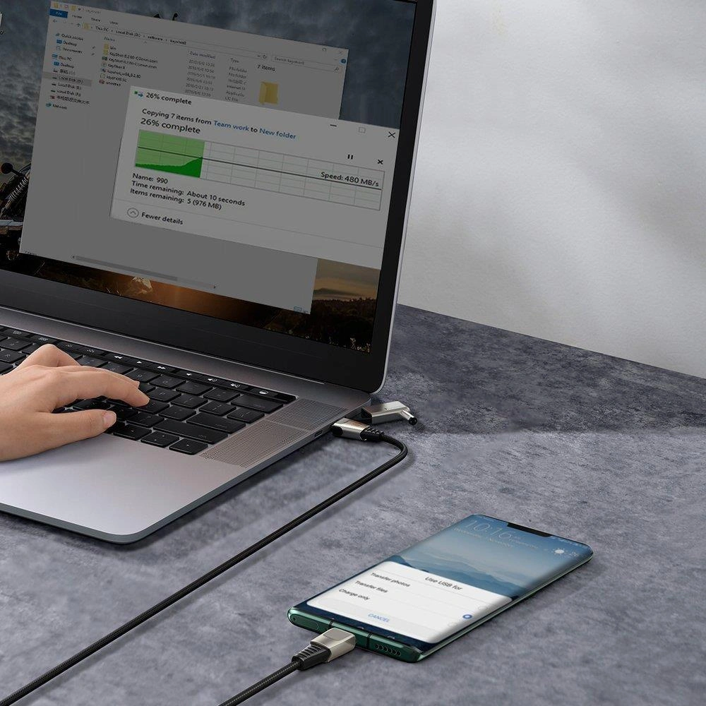 Kabel Baseus Flash Series 2w1 USB-C - USB-C + DC Adapter 100W 2m czarny