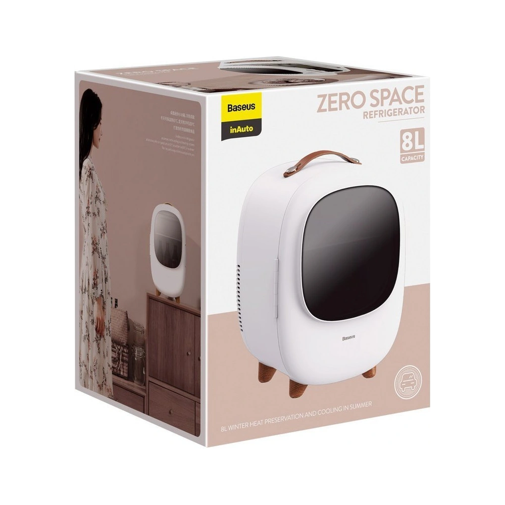 Lodówka turystyczna z podgrzewaniem Baseus Zero Space Fridge 8L 220V EU/12V biały