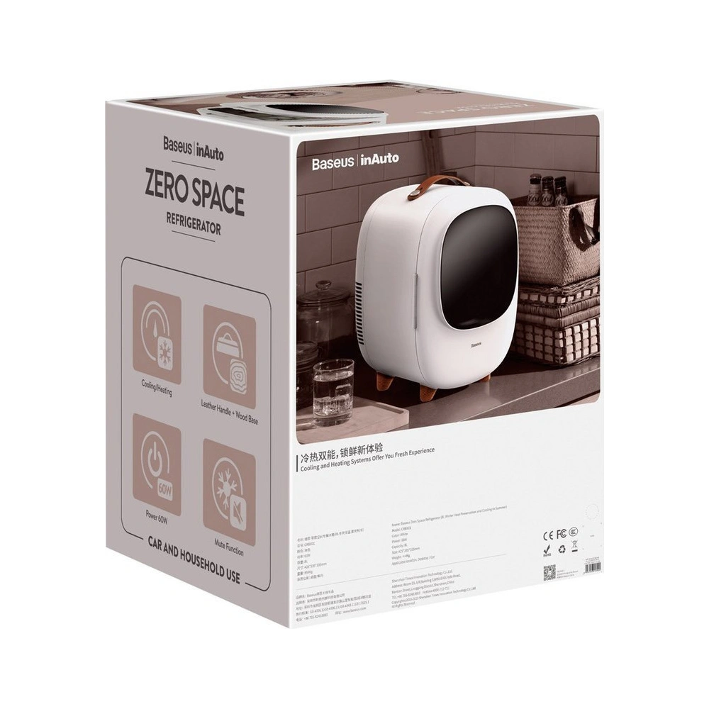 Lodówka turystyczna z podgrzewaniem Baseus Zero Space Fridge 8L 220V EU/12V biały