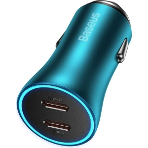 Kup Ładowarka samochodowa Baseus Golden Contactor Pro 2x USB-C 40W niebieski - BSU3283BLU - {ean13} - Sklep Home Screen