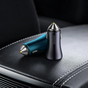 Buy Baseus Golden Contactor Pro car charger 2x USB-C 40W blue - BSU3283BLU - {ean13} - Home Screen Store Europe