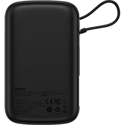 Buy Baseus Qpow powerbank 10000mAh built-in Lightning 20W Quick Charge cable SCP AFC FCP black - BSU3284BLK - {ean13} - Home Screen Store Europe