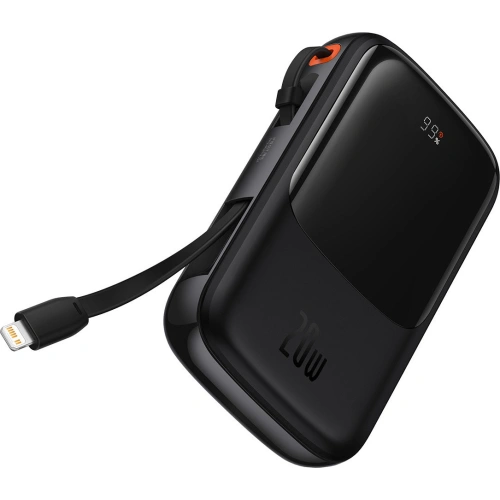 Buy Baseus Qpow powerbank 10000mAh built-in Lightning 20W Quick Charge cable SCP AFC FCP black - BSU3284BLK - {ean13} - Home Screen Store Europe