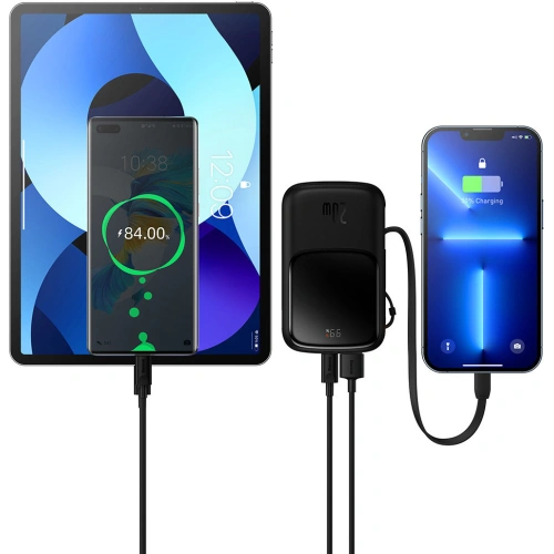 Kup Powerbank Baseus Qpow 10000mAh vestavěný kabel Lightning 20W Quick Charge SCP AFC FCP černý - BSU3284BLK - {ean13} - Sklep Home Screen
