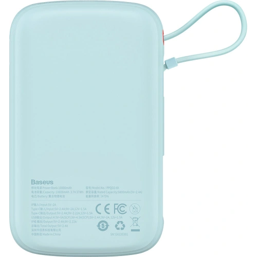 Kup Powerbank Baseus Qpow 10000mAh vestavěný kabel Lightning 20W Quick Charge SCP AFC FCP modrý - BSU3286BLU - {ean13} - Sklep Home Screen