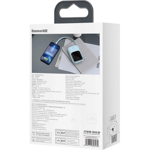 Kup Powerbank Baseus Qpow 10000mAh beépített Lightning kábel 20W Quick Charge SCP AFC FCP kék - BSU3286BLU - {ean13} - Sklep Home Screen