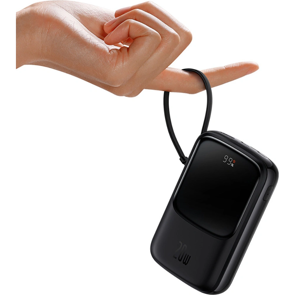 Powerbank Baseus Qpow 10000mAh wbudowany kabel Lightning 20W Quick Charge SCP AFC FCP niebieski