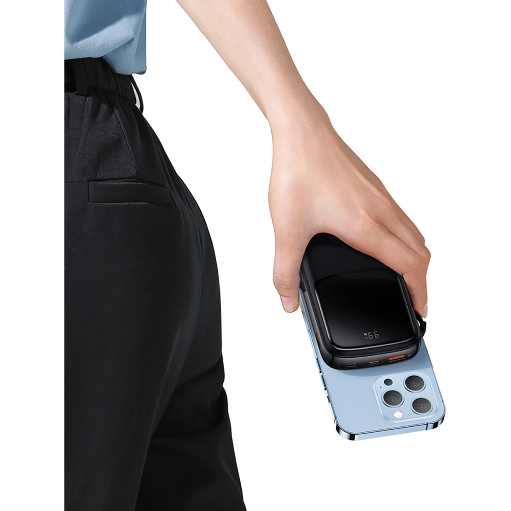 Powerbank Baseus Qpow 10000mAh wbudowany kabel Lightning 20W Quick Charge SCP AFC FCP niebieski