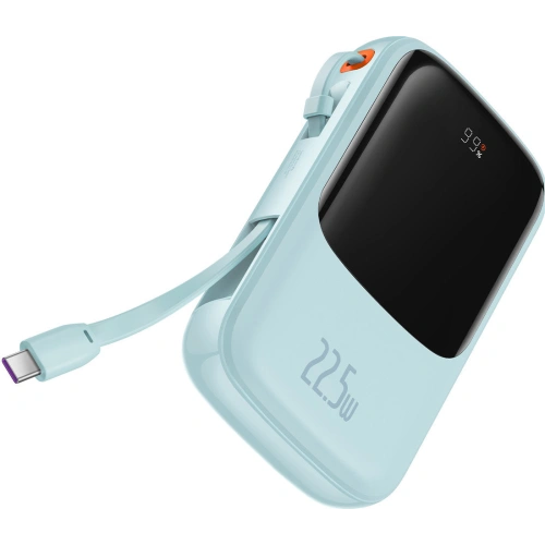 Buy Baseus Qpow powerbank 10000mAh built-in USB-C cable 22.5W Quick Charge SCP AFC FCP blue - BSU3287BLU - {ean13} - Home Screen Store Europe