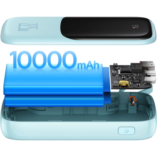 Buy Baseus Qpow powerbank 10000mAh built-in USB-C cable 22.5W Quick Charge SCP AFC FCP blue - BSU3287BLU - {ean13} - Home Screen Store Europe