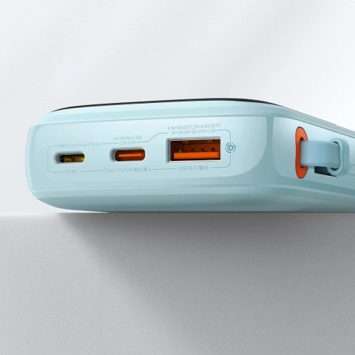Kup Powerbank Baseus Qpow 10000mAh beépített USB-C kábel 22.5W Gyors Töltés SCP AFC FCP kék - BSU3287BLU - {ean13} - Sklep Home Screen