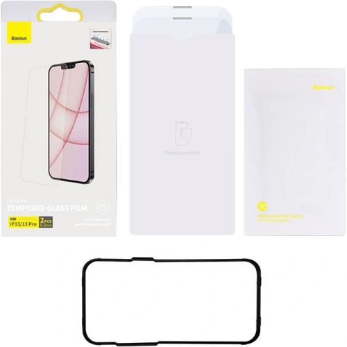 Kup Gehärtetes Glas 0.3mm Baseus Crystal Apple iPhone 16e / 14 / 13 / 13 Pro [2 PACK] - BSU3291 - {ean13} - Sklep Home Screen
