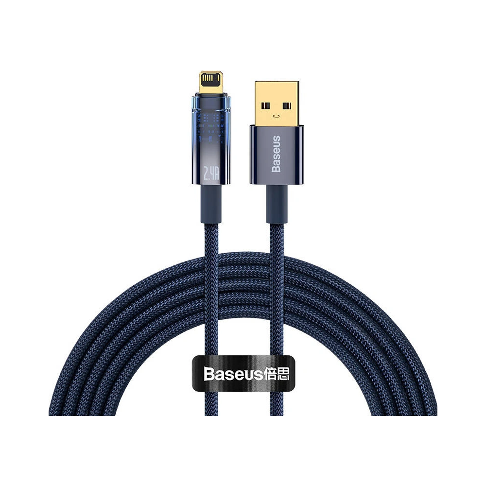 Kabel Baseus Explorer USB - Lightning 2.4A 2m (niebieski)