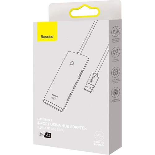 Kup Hub 4w1 Baseus Lite Series USB do 4x USB 3.0 25cm (czarny) - BSU3301BLK - {ean13} - Sklep Home Screen