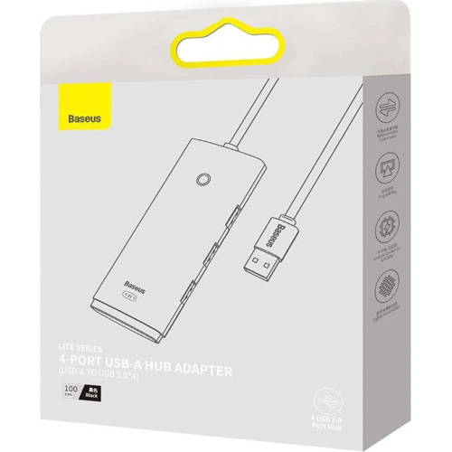 Kup Hub 4-in-1 Baseus Lite Series USB zu 4x USB 3.0 1m (schwarz) - BSU3303BLK - {ean13} - Sklep Home Screen